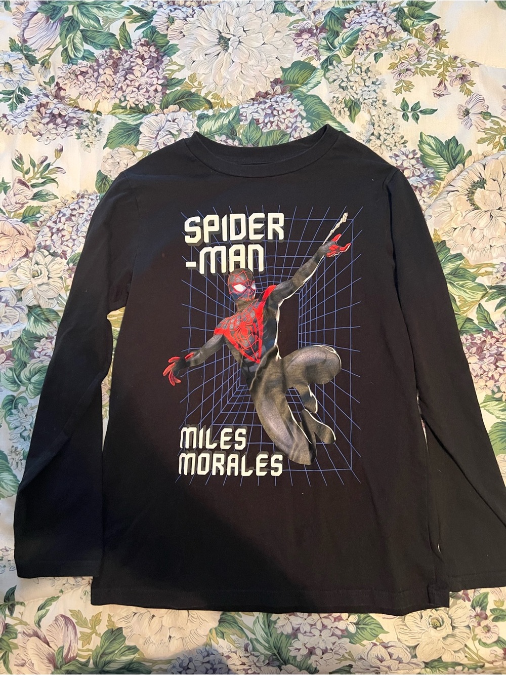Marvel Spiderman Miles Morales Youth Long Sleeve Shirt Large